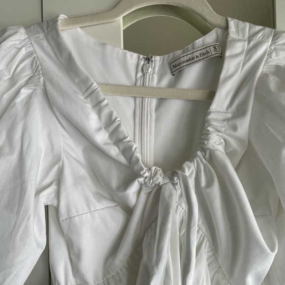 Abercrombie White Mini Puff Sleeve Summer Dress - Picture 3 of 12